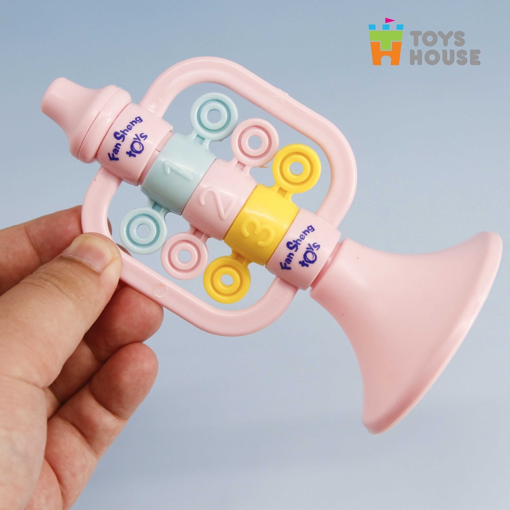 Set đồ chơi Xúc xắc, lục lạc, kèn, trống Toyshouse dành cho bé từ sơ sinh TH1220-733A giúp bé phát triển thính giác