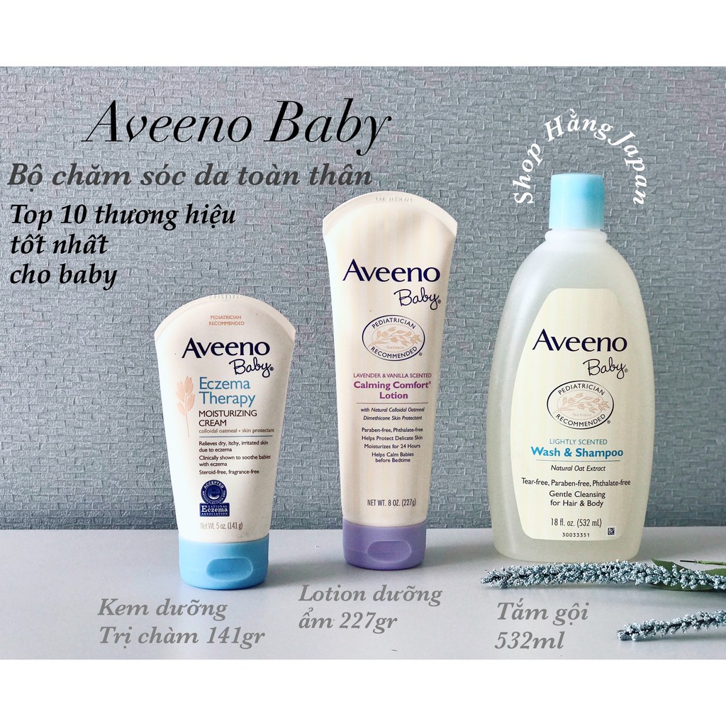 Combo Sữa tắm & gội , Dưỡng thể & trị chàm Aveeno BaBy