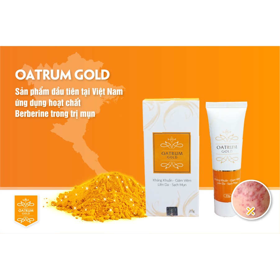Gel ngừa mụn Oatrum Gold - Giúp giảm mụn viêm, mụn sưng đỏ, làm dịu nhẹ da, sạch da