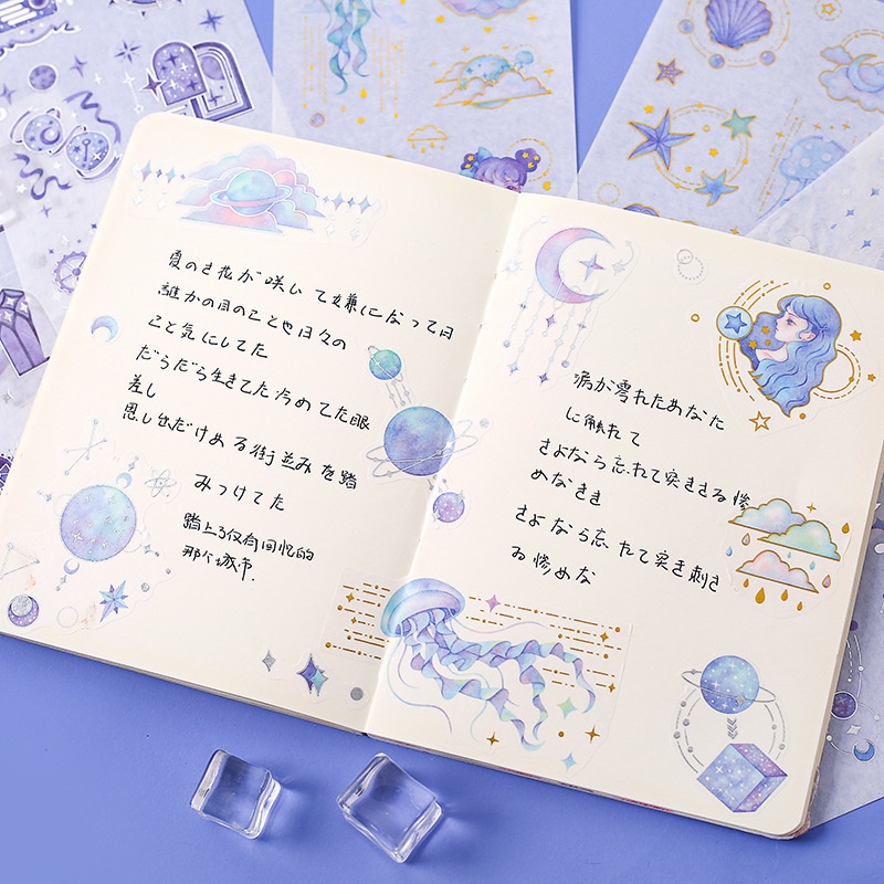 Sticker cute - hình dán trang trí sổ tay - anime -  Thời không huyễn tưởng - 1 Pet x 3 tờ