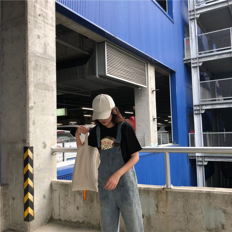 SUXI Jumpsuit thời trang có dây đeo vai tiện dụng phong cách Hàn Quốc cho nữ