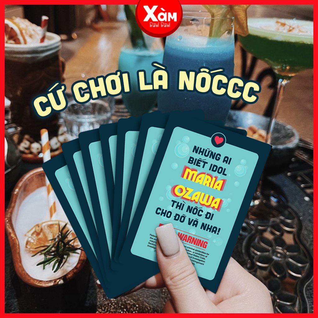 Bộ bài uống rượu bia NỐCC OUT 60 lá bản đặc biệt bài Drinking Game Dành cho team Chuếnh Choáng _ Xàm Shop