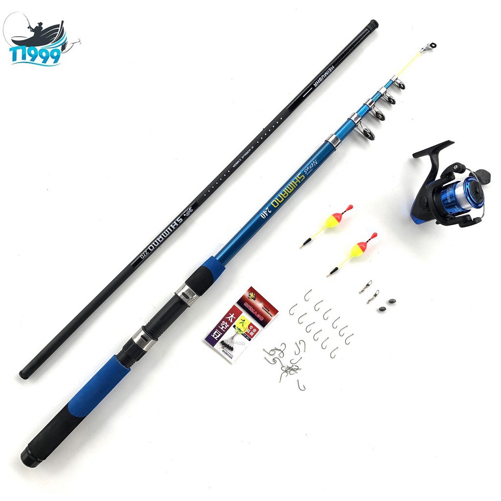 Bộ cần câu máy shimano rút gọn , kèm phụ kiện , đặc biệt tặng 1 cần tay shimano 2m7 - - Top1VN chất lượng
