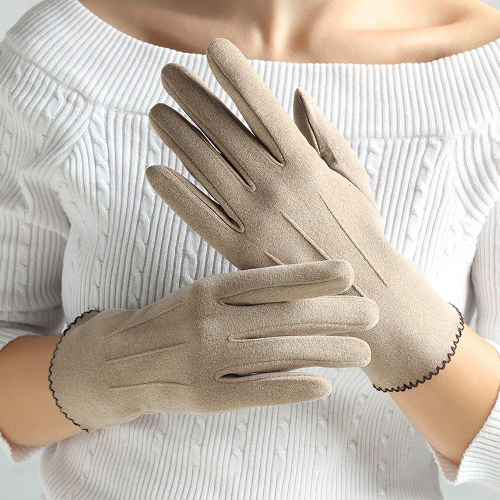Găng Tay Giữ Nhiệt Mùa Đông Bảo Vệ Ngón Tay Có Thể Chạm Màn Hình Cảm Ứng Phong Cách Hàn Quốc Cho Nữ