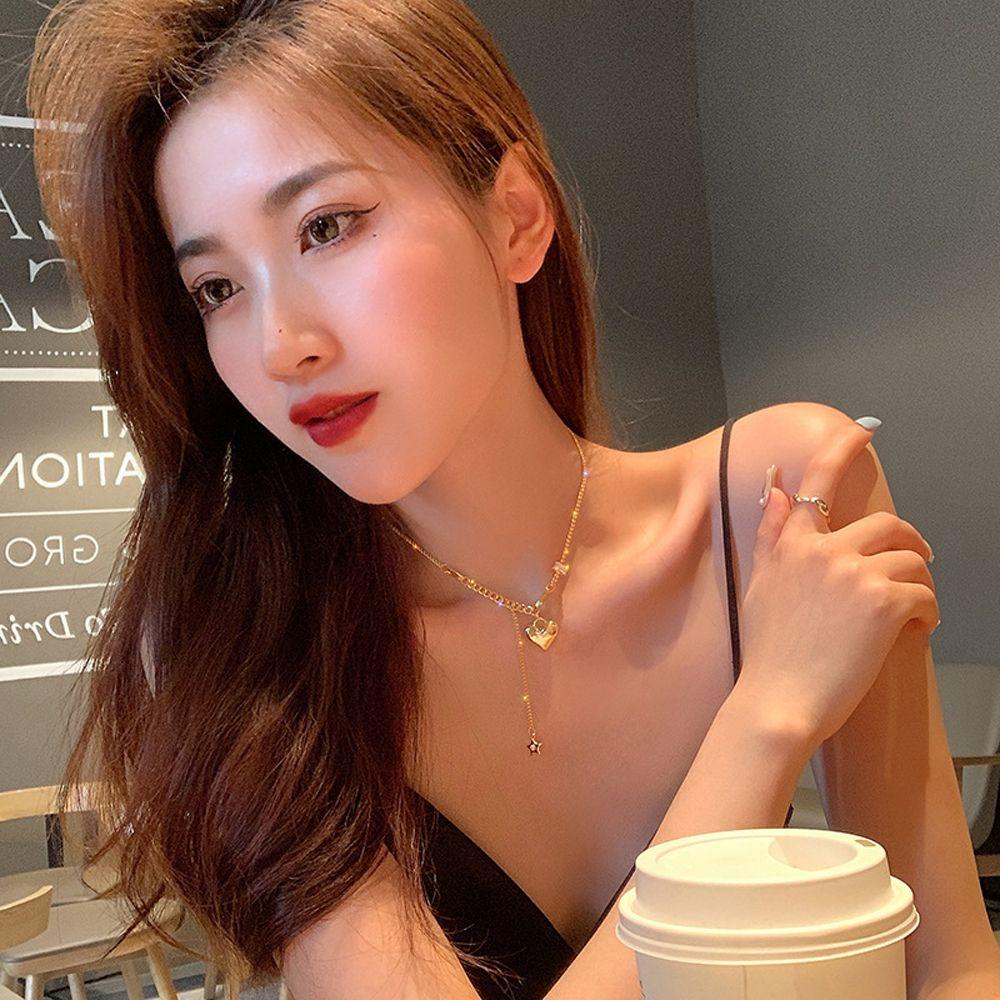 MOCHO Vòng cổ Mặt Hình Trái Tim Phong Cách Hàn Quốc Thời Trang Cho Nữ