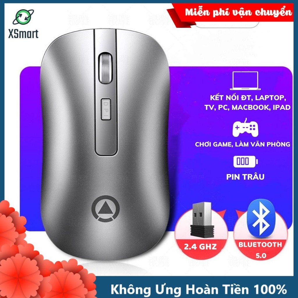 Chuột Bluetooth Không Dây Cho Điện Thoại Máy Tính Laptop PC Máy Tính Bảng A8 Có Thể Sạc Lại Có Cả Cổng Thu USB