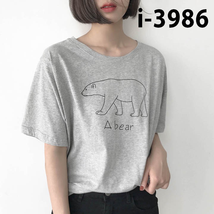 Áo Thun Unisex Nữ Hình Con Gấu bear