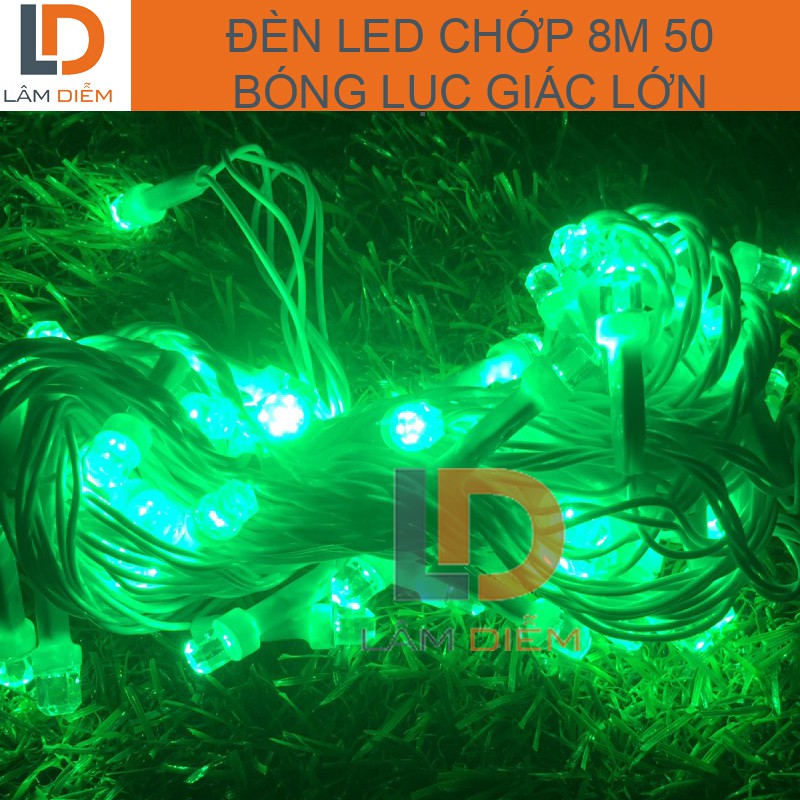 BÓNG LED DÂY CHỚP DÀI 8M 40 BÓNG LỤC GIÁC BÓNG LỚN CÓ ĐỦ MÀU