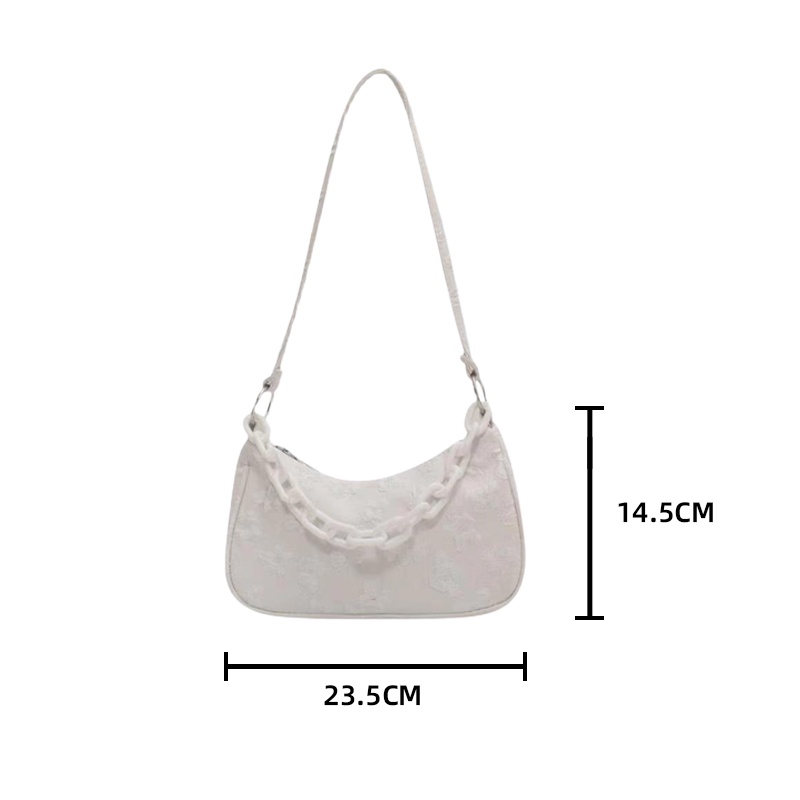 Túi kẹp nách dây xích túi xách nữ đẹp hoa ren túi vải hàn quốc