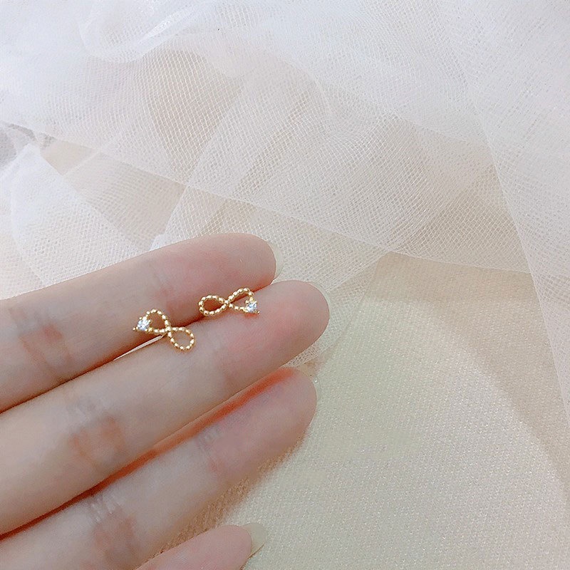 Khuyên Tai Kim Bạc S925 Mạ Vàng Đính Đá Zircon Đơn Giản Thời Trang Cho Nữ