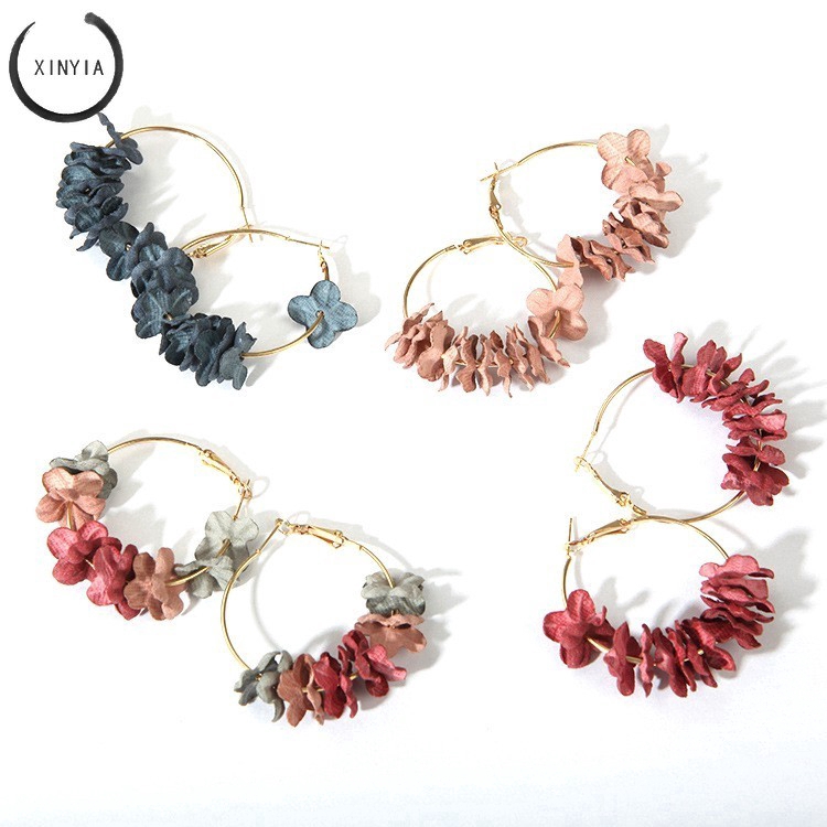 Khuyên Tai Phối Hình Hoa Xinh Xắn Nhiều Màu Cho Nữ