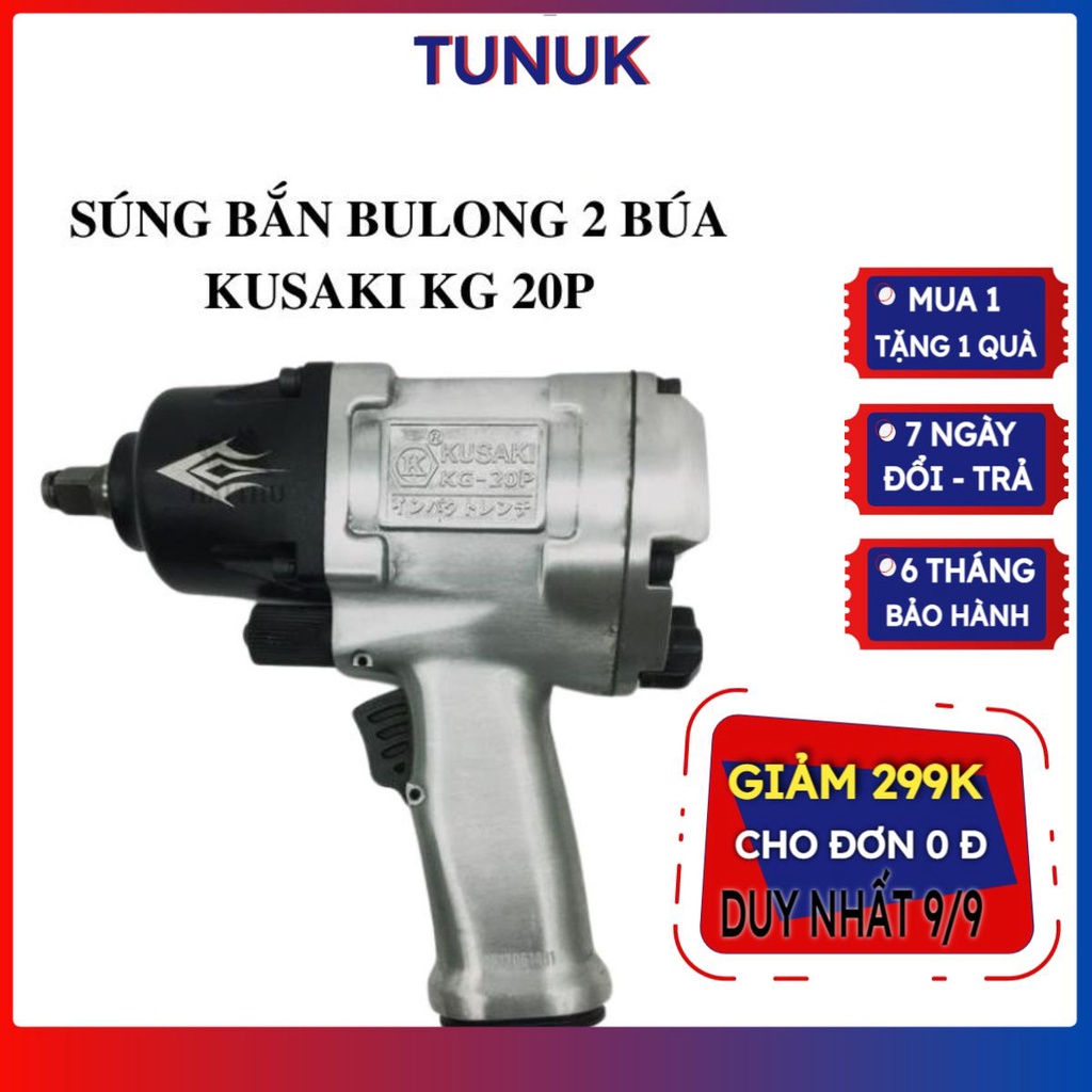 Súng bắn bulong 1/2'' Kusaki KG 20 Tunuk, máy siết mở ốc bằng khí nén
