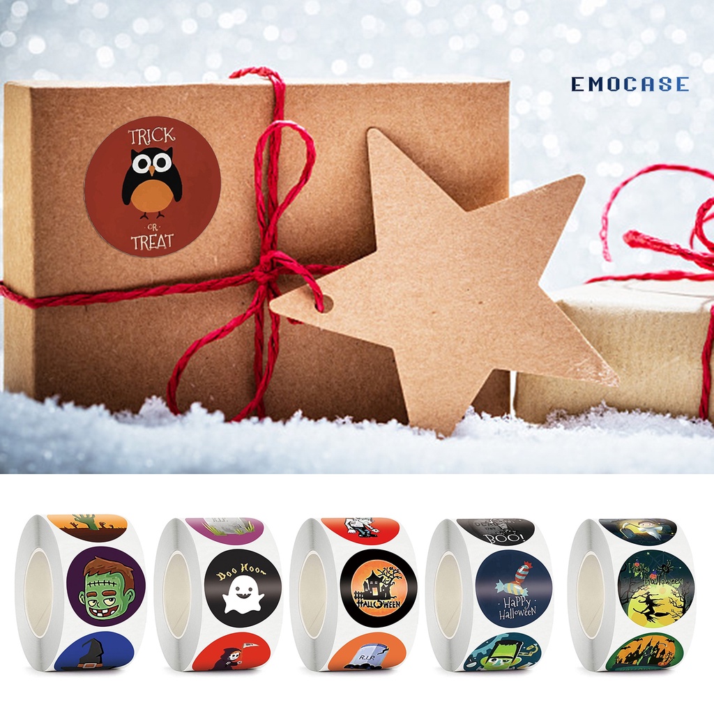 Ny-1 Cuộn Nhãn Dán Trang Trí Halloween Nhiều Màu Dễ Thương