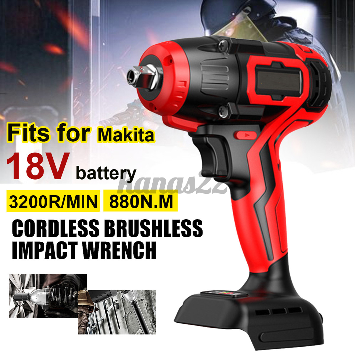 Máy Khoan Không Chổi Than 880n.m Cho Máy Khoan Makita 18v