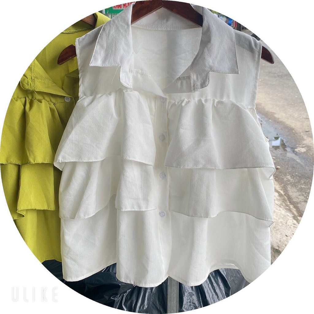 ÁO KIỂU SƠ MI NỮ bèo tầng hót đỉnh 2022. Chất voan dày cao cấp lèm ảnh tự chụp. 40-55kg