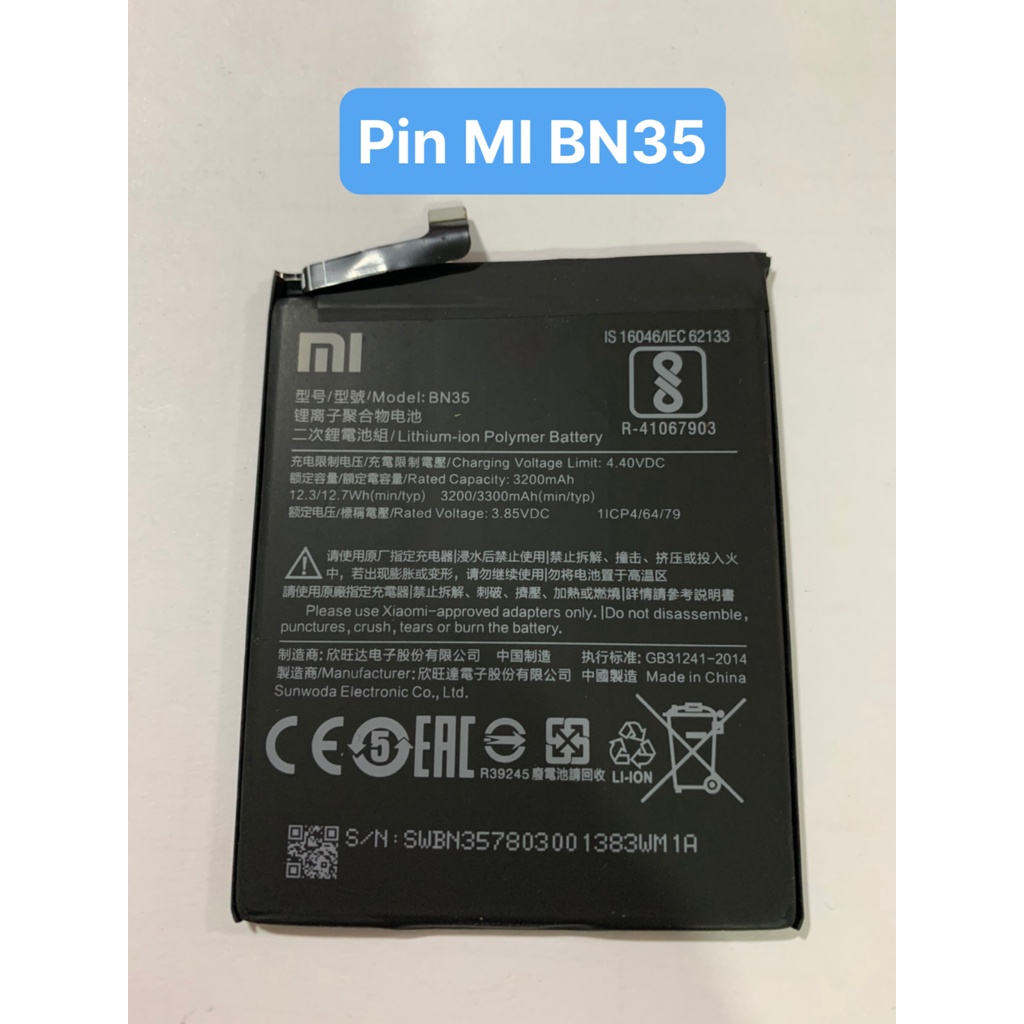 Pin zin điện thoại xiaomi redmi 5 BN35/330MAH