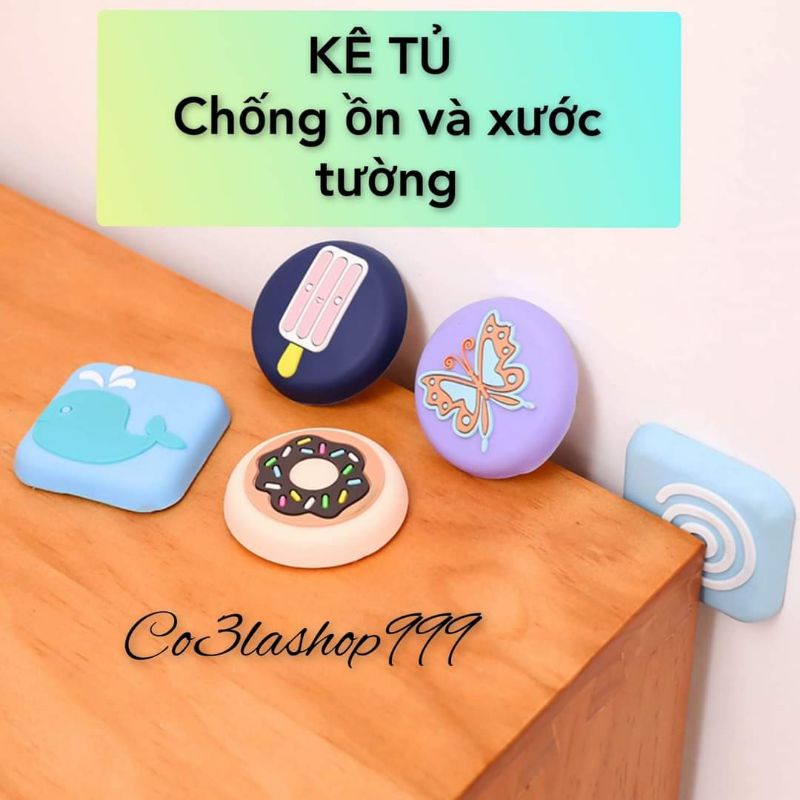 Miếng đệm silicone chặn cửa, tủ, bàn ghế chống ồn,chống trầy xước (1CÁI), dán trên gạch men