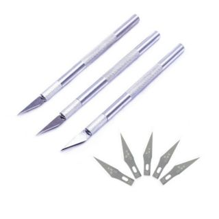 Dao cắt giấy, dao khắc mô hình hợp kim nhôm (kèm 6 lưỡi)