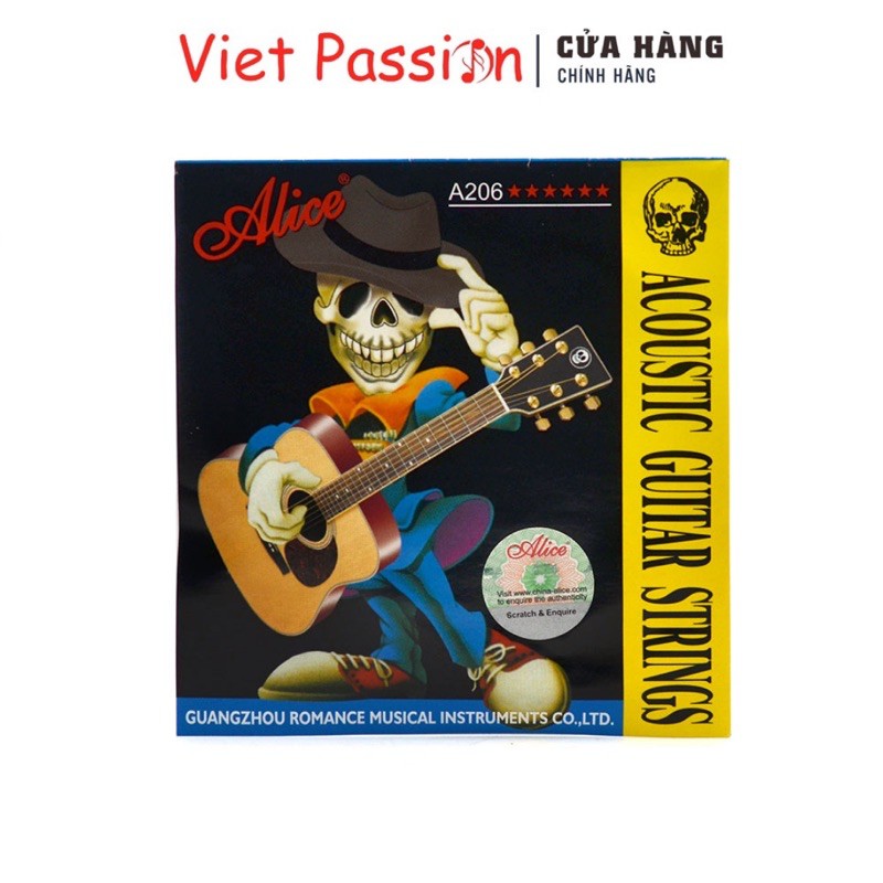 Dây đàn guitar acoustic Alice A206 Super Light chính hãng cỡ 11 dây sắt cho đàn acoustic vietpassion