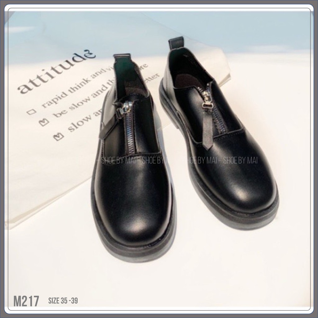 Giày ulzzang nữ có khóa kéo M217 SHOEBYMAI