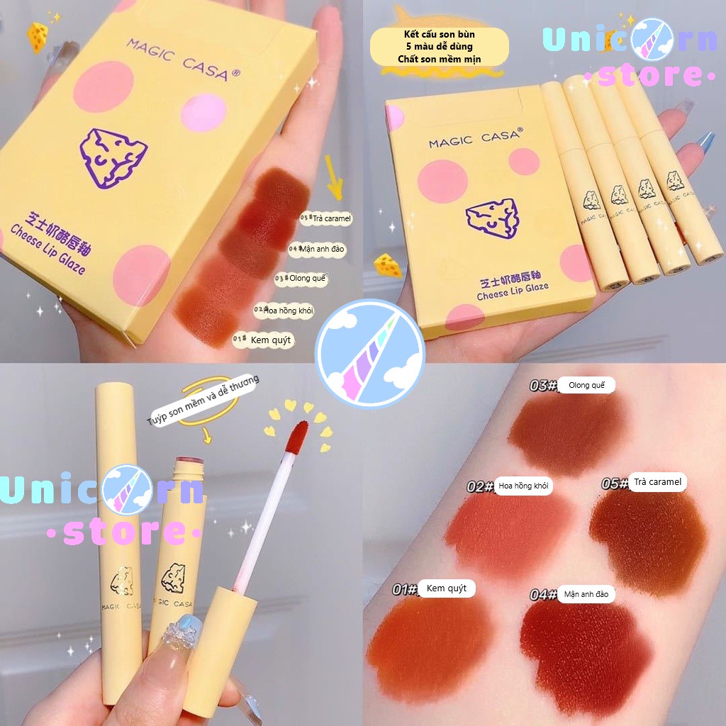 Set 5 Son Phô Mai Magic Casa Cheese Lip Glaze