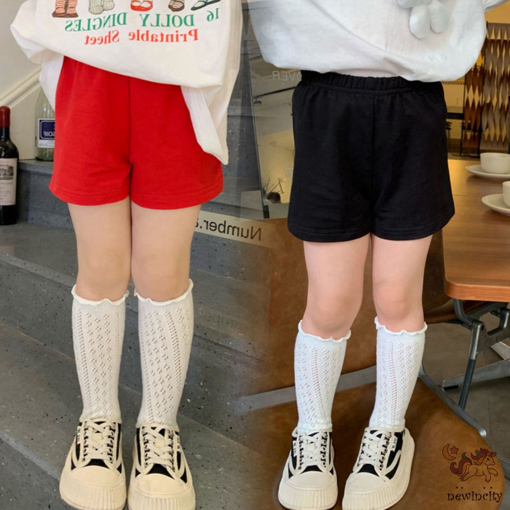 Quần Short Cotton Màu Sắc Trơn Phong Cách Thể Thao Thời Trang Mùa Hè Cho Bé Gái