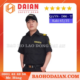 Đồng phục vệ sỹ màu đen, vải kaki thấm hút mồ hôi, form đẹp, giá rẻ - Hình thật - Có sẵn (Nón Trắng)