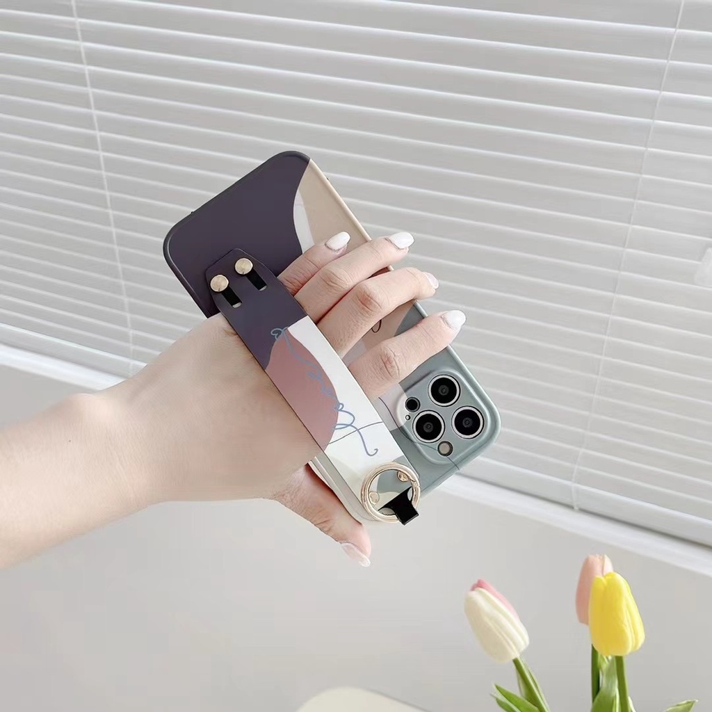 Ốp Điện Thoại Dẻo Họa Tiết Hoa Xinh Xắn Kèm Vòng Đeo Tay Cho Iphone 12 pro max 11 pro max xs max xr x