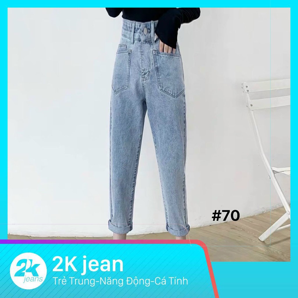 Quần jean baggy nữ lưng cao bigsize kiểu quần bò baggy hàng VNXK MS70 thời trang bigsize 2KJean