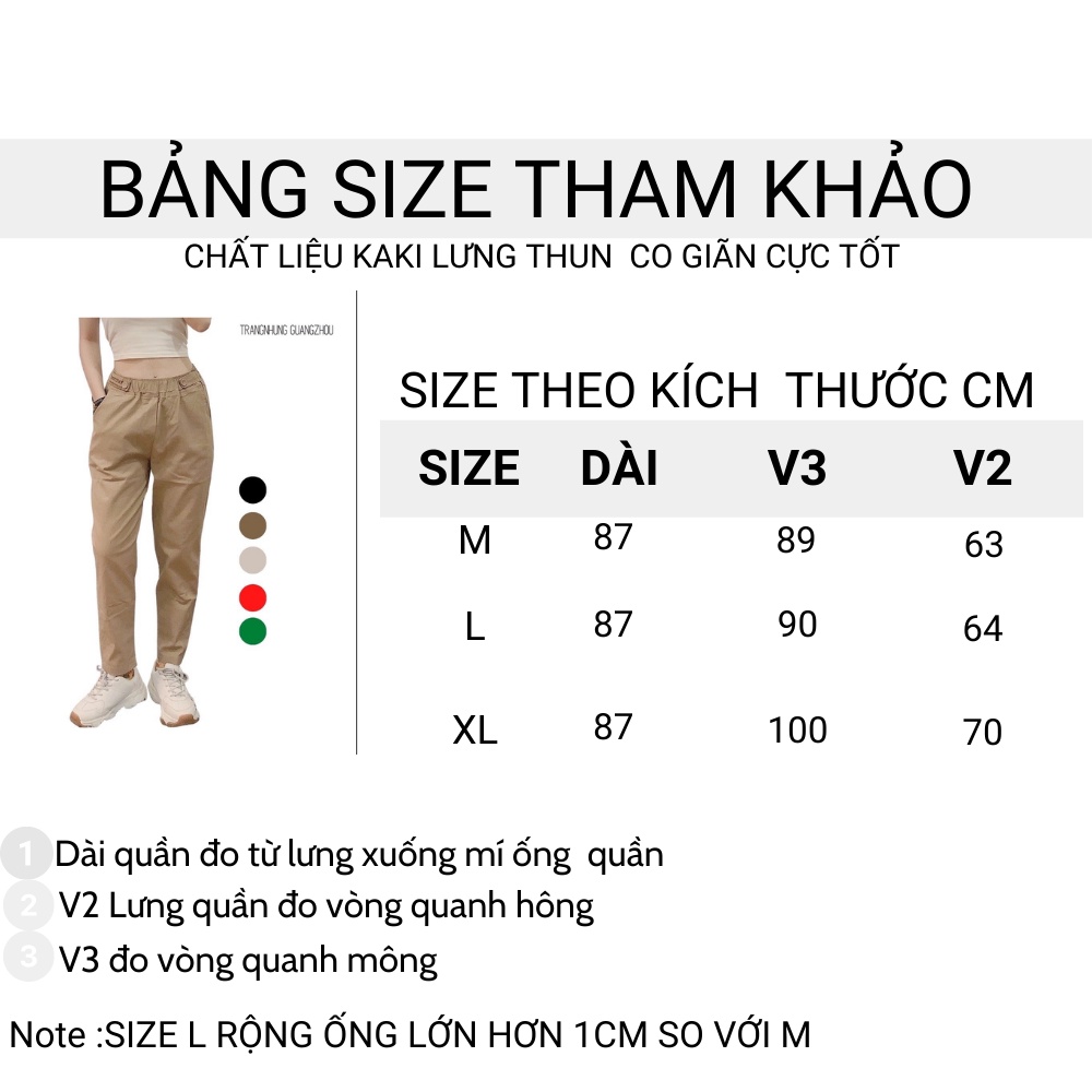 [ 5 MẪU ] Quần Baggy Nữ Kaki Lưng Thun Cao Cấp Chất Siêu Xịn Co Giãn 4 Chiều Kiểu Dáng Thể Thao TRANG NHUNG