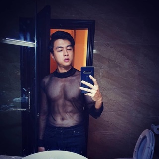 Áo lưới cổ lọ cho nam