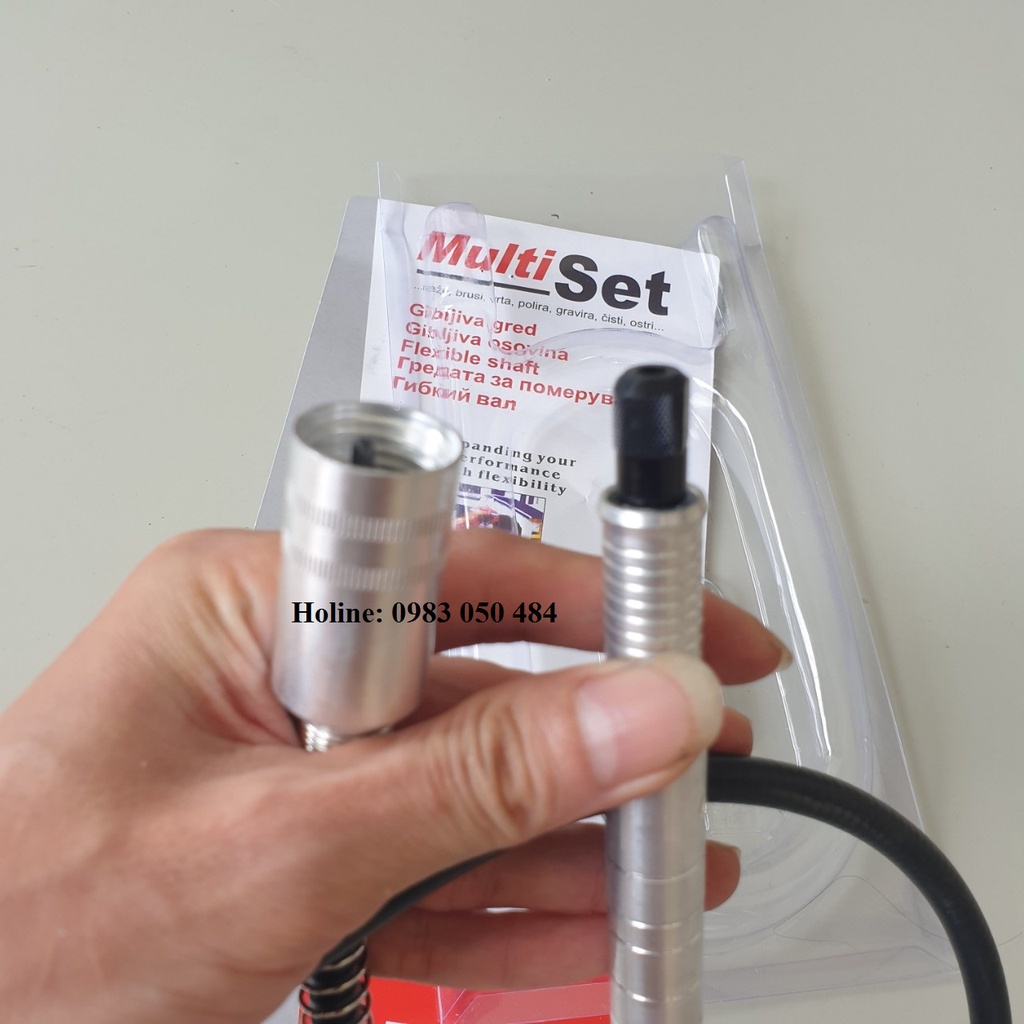 Dây nối dài máy khoan mài khắc đầu 3mm tay cầm nhôm trắng mutilset hay dây truyền động nối dài máy khoan