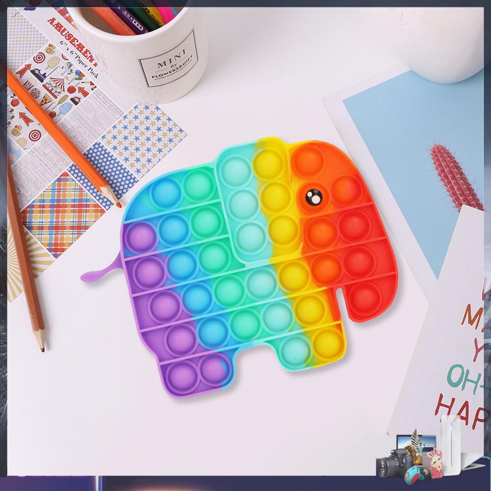Đồ Chơi Xếp Hình Chú Voi Màu Cầu Vồng Giúp Giảm Căng Thẳng