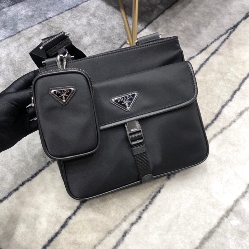 túi cặp nam đeo chéo vải dù nhẹ phụ kiện ví nhỏ prada