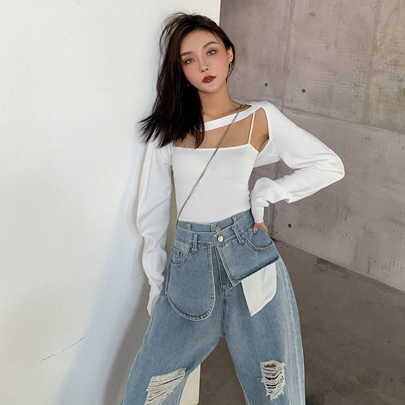 Quần Jeans 2 Khuy 2 Tầng Túi Phong Cách Cá Tính Nổi Bật Nary Closet Hottrend 2021
