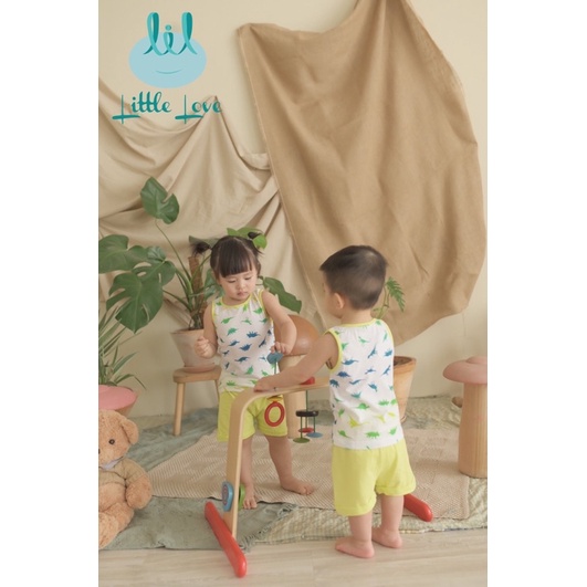 LITTLE LOVE - Bộ ba lỗ vân lỗ cho bé trai bé gái 6-16kg hãng LITTLE LOVE