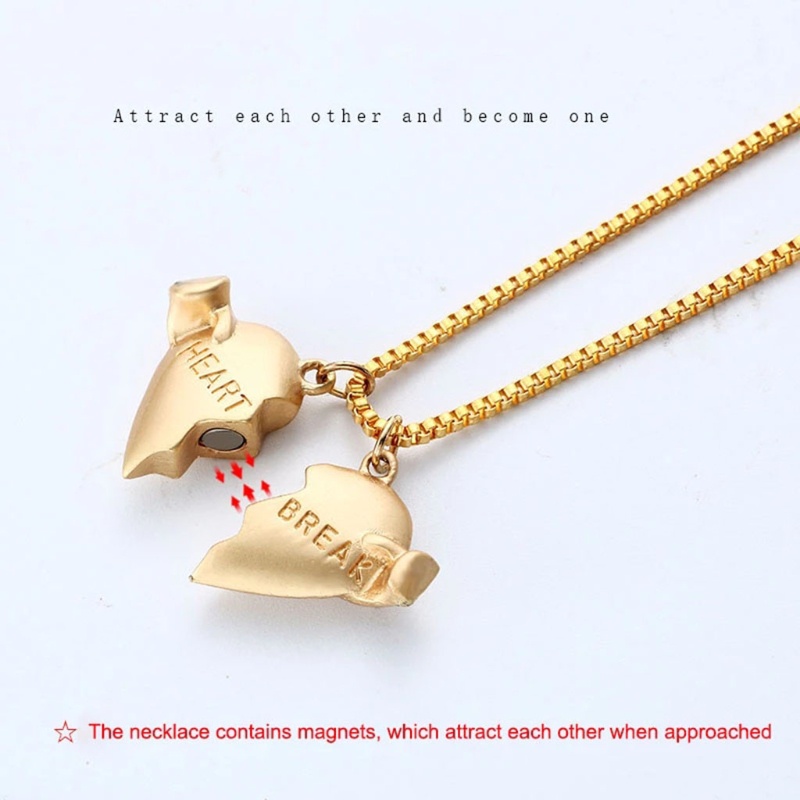 Flgo Two Souls Vòng cổ Mặt Đá Điều Ước Hình Trái Tim Từ Tính Sáng Tạo Cho Cặp Đôi