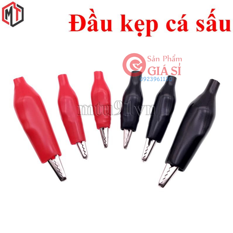 Đầu kẹp cá sấu đỏ đen ❤️freeship❤️