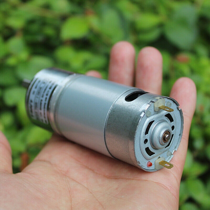 Động cơ giảm tốc 550 DC 12V Tốc độ 800 vòng/phút. Hộp số Full kim loại, Motor Mô-men xoắn lớn