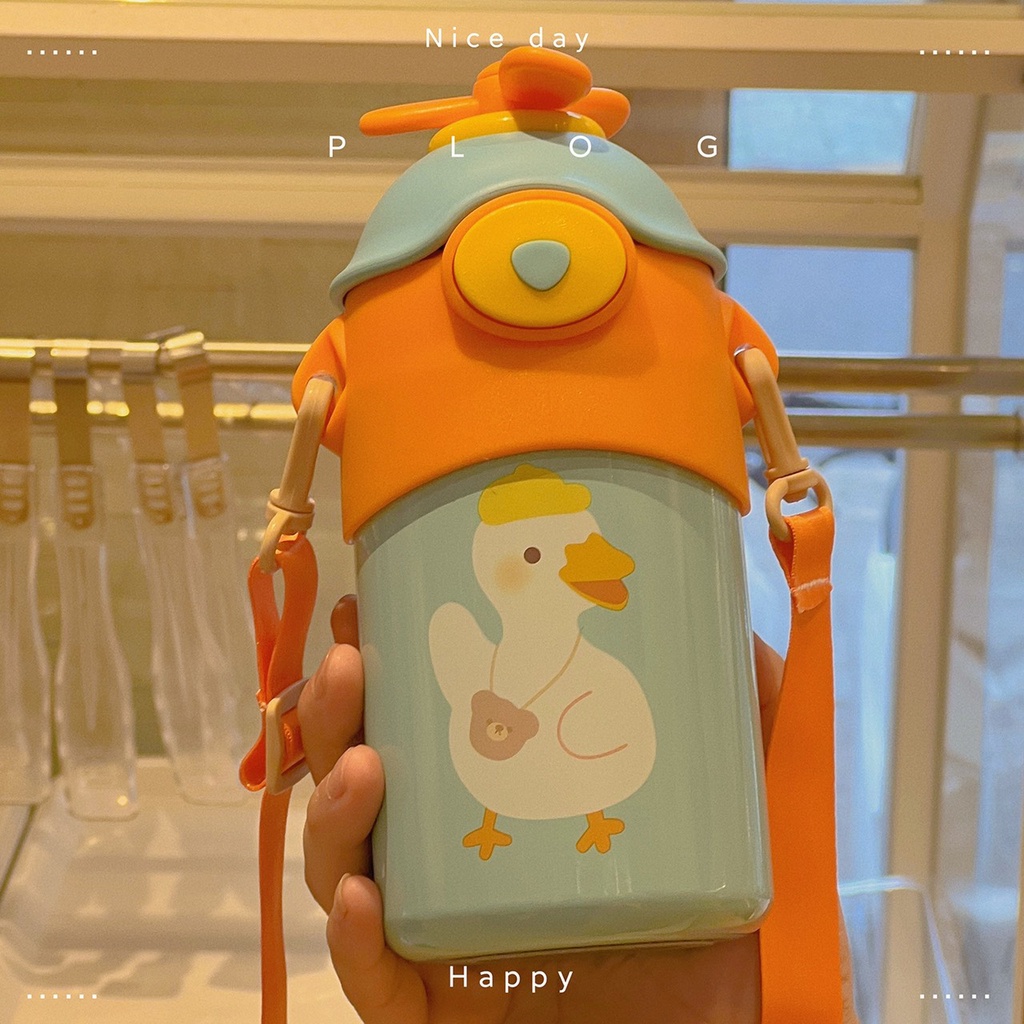 BÌNH UỐNG NƯỚC GIỮ NHIỆT NÓNG LẠNH INOX 304 DUNG TÍCH 500ML CHO BÉ