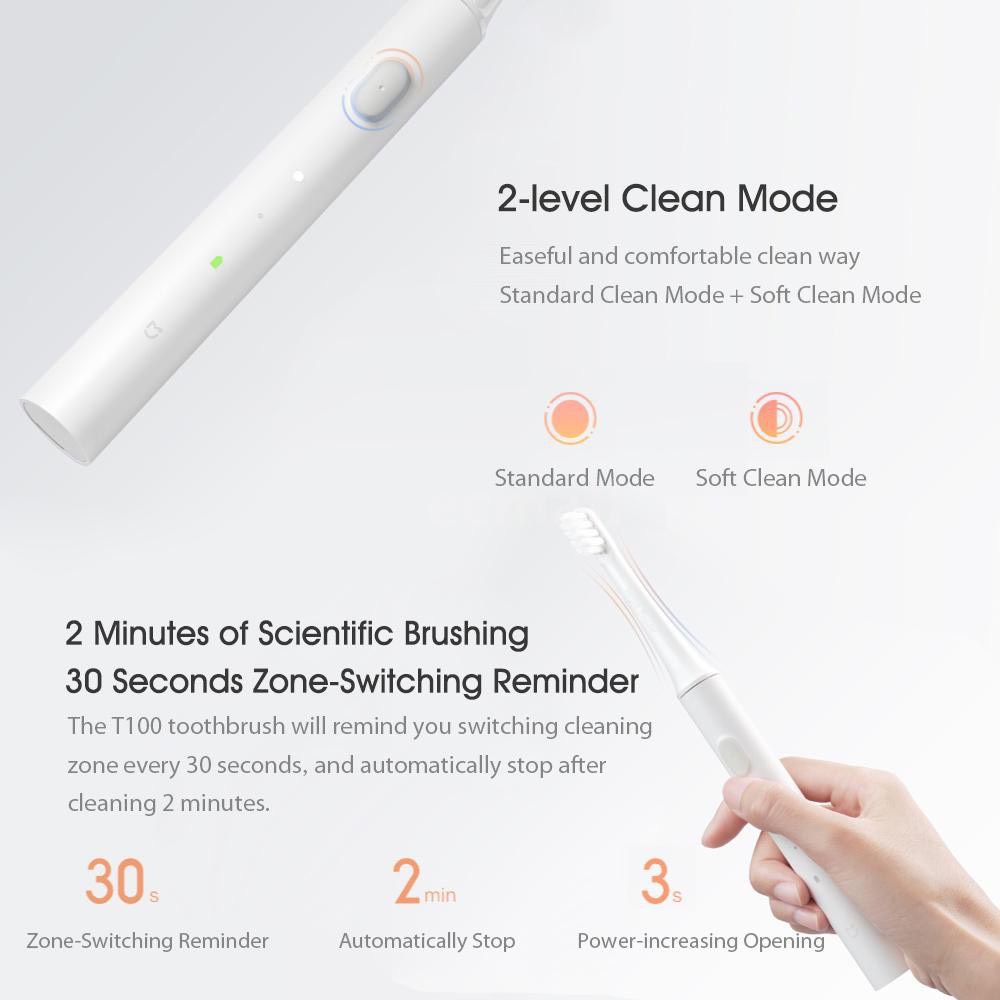 Bàn chải điện Xiaomi Mijia T100 - KHÁNG NƯỚC IPX7 - Bàn Chải Đánh Răng Chăm Sóc răng Miệng Xiaomi Mijia-CHÍNH HÃNG