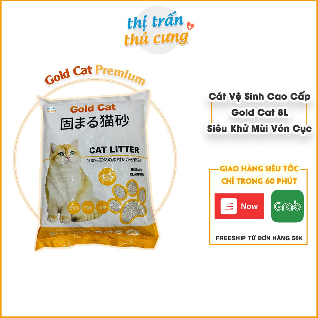 Cát vệ sinh cho mèo Gold Cat 8L siêu khử mùi vón cục | Cát Nhật Cao Cấp