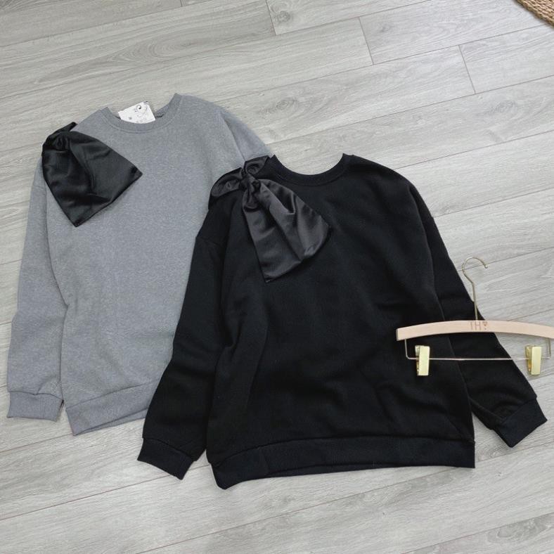 ÁO NỈ ĐÍNH NƠ 2 MÀU ĐEN/ XÁM | BigBuy360 - bigbuy360.vn