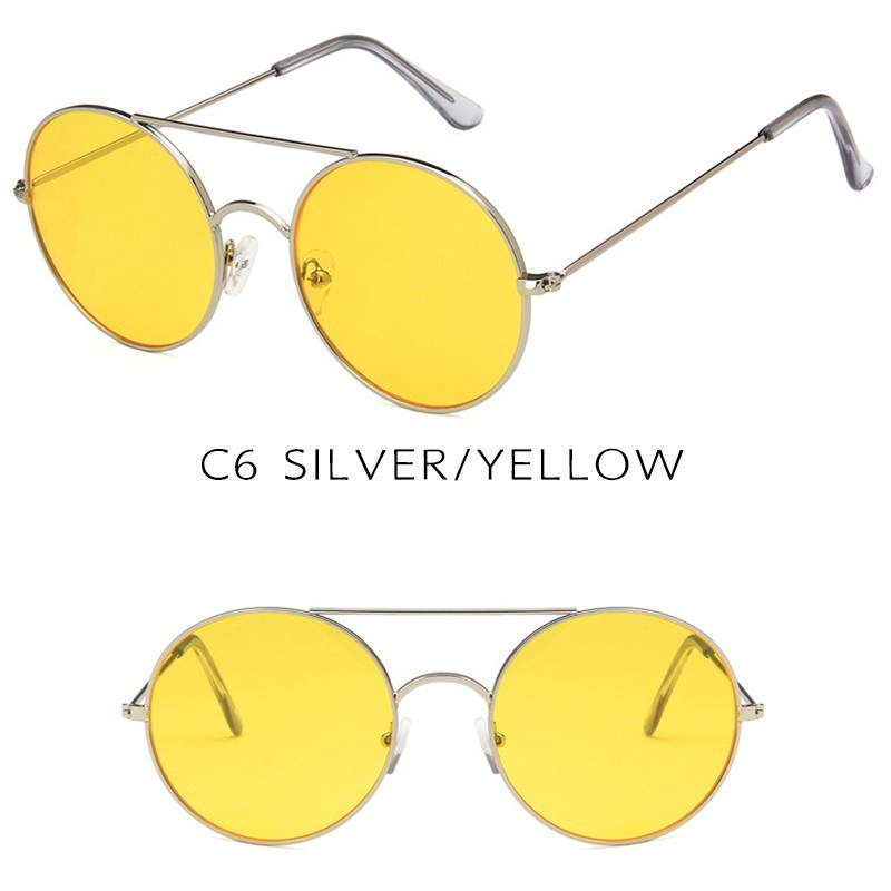 Kính mát thời trang UV400 tròng tròn phong cách Hàn Quốc sành điệu