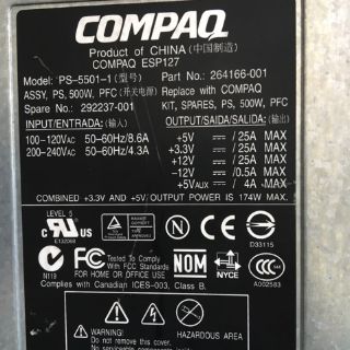 Nguồn server hp esp127 500w (12v 25a + 5v 25A đã kích nguồn mod tổ ong