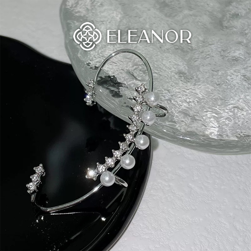Bông tai nữ gắn vành Eleanor Accessories đính đá phối ngọc trai nhân tạo phụ kiện trang sức sang chảnh 