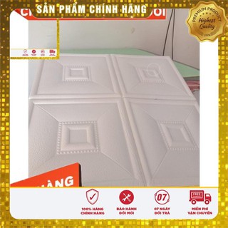 Combo 5 Tấm Xốp Dán Tường Giả Da Ô Vuông Màu Trắng, Da P3, Da Trắng, P3 Trắng