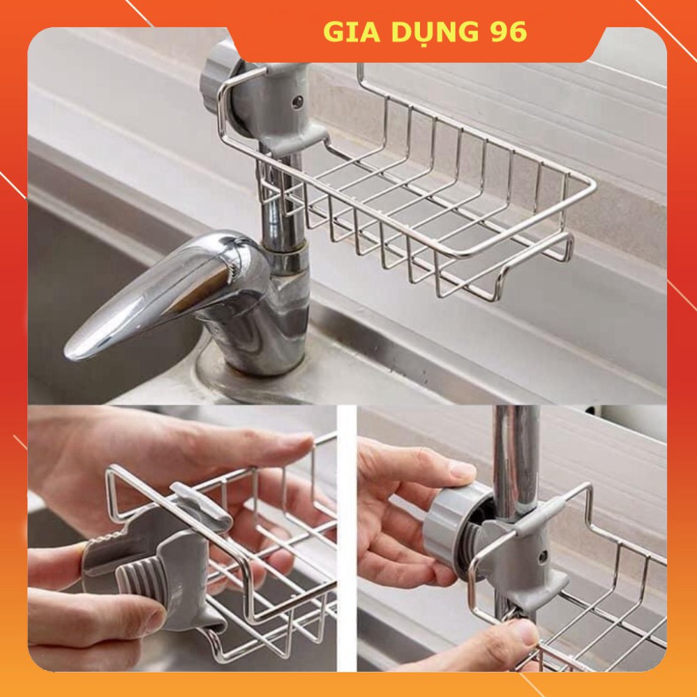 Giá Để Giẻ Rửa Bát Inox 304 Gắn Vòi Rửa