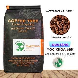 Cà Phê Hạt Robusta Buôn Mê Thuột Nguyên Chất 100% - CoffeeTree - 1Kg - Hương Thơm Nhẹ - Vị Đắng Vừa - Hậu Vị Ngọt