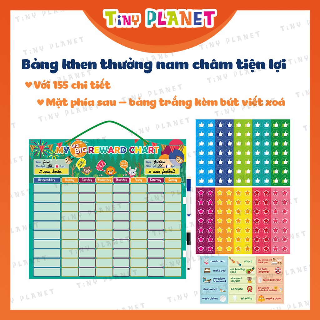 Bảng khen thưởng bằng nam châm 2 mặt giúp bé tạo thói quen tốt - Giáo dục sớm cho bé